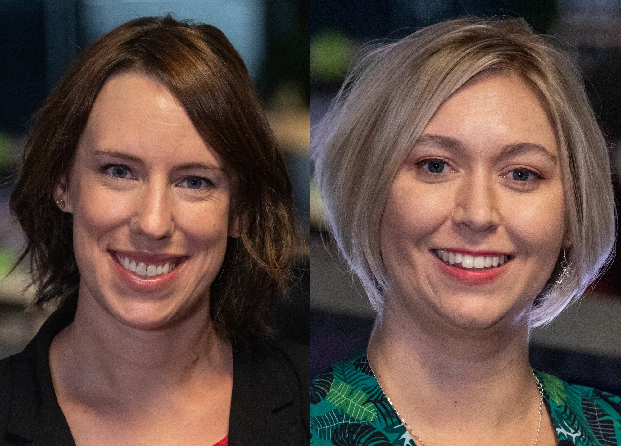 Portraits of Arizona Republic Journalists: Left: Stacey Barchenger, Right: Kaely Monahan.